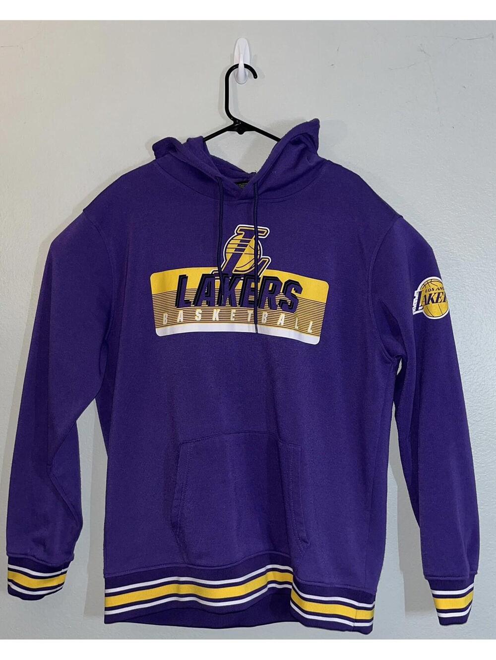 NBA Lakers Basketball Purple, White, and Yellow Long Sleeve hoodie Size XL